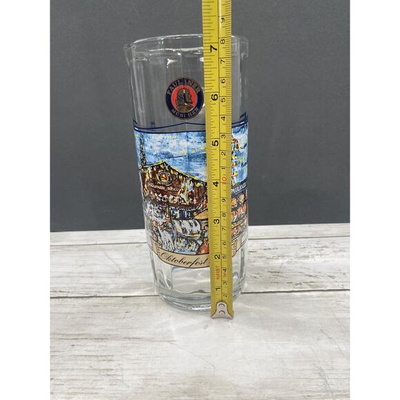 2000 Oktoberfest Paulaner Munchen Heavy Glass Ribbed Beer Colorful Mug Stein - Picture 4 of 10